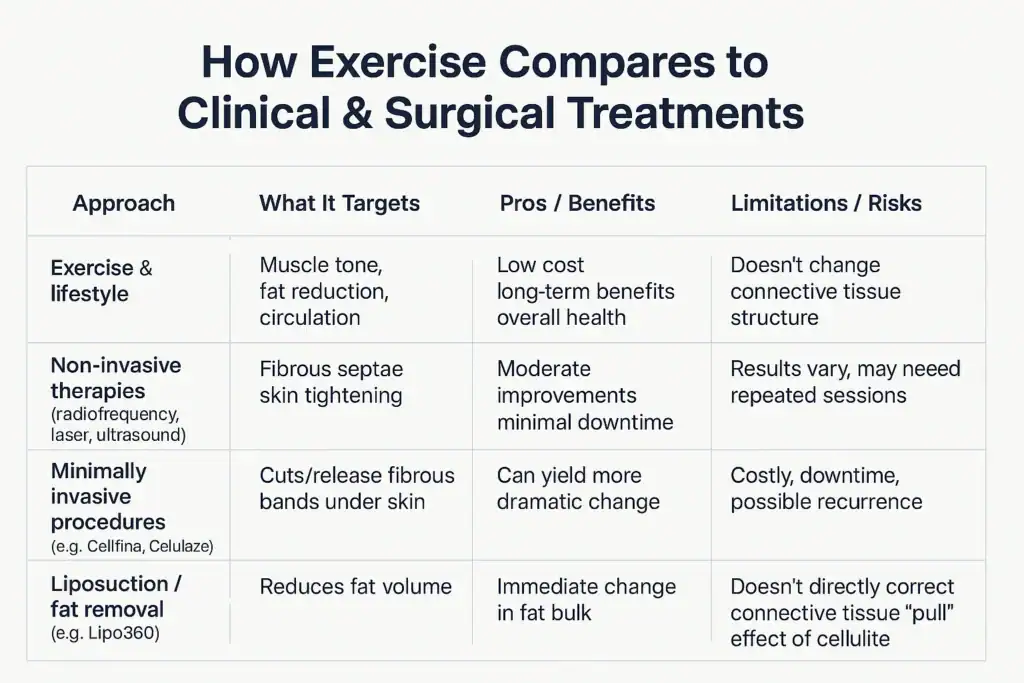 Sculpting Your Bum: Can Toning Exercises Really Reduce Cellulite? 2 How exercise compares to treatments from Lipo 360 Matlock