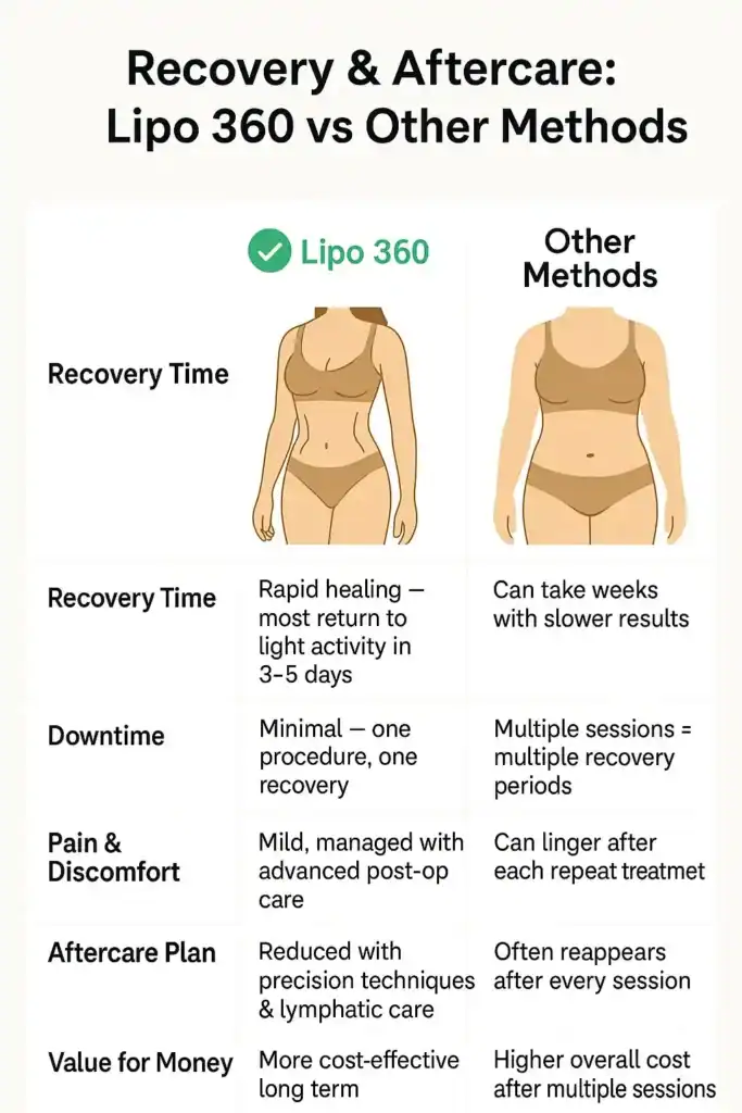 Recovery and Aftercare for Fat-Dissolving Surgery 2 Table to show fat dissolving injection aftercare Matlock