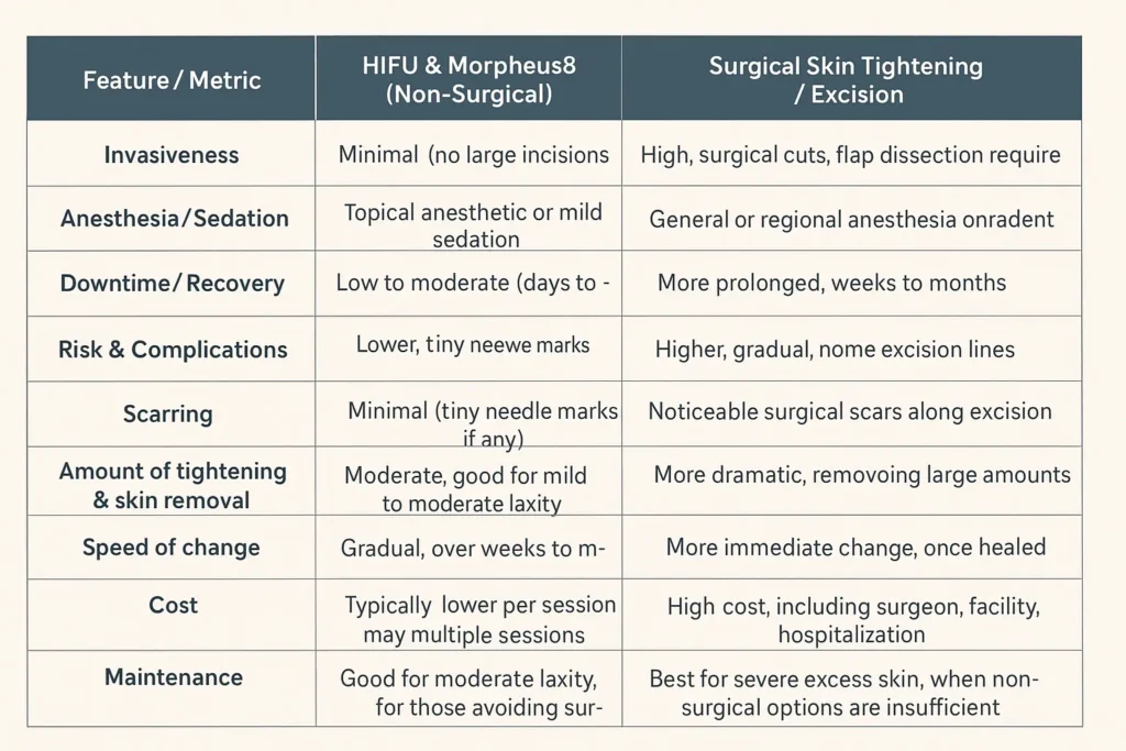The Science of Skin Tightening 2 Table of skin tightening Matlock benefits compared to surgical options